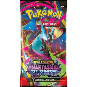 Pokémon TCG Mega Evolution – Phantasmal Flames Booster Pack med 10 kort inklusive Mega Premium kort